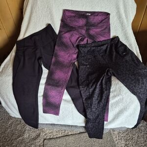 Women's Stylish Leggings Set - Black and Purple